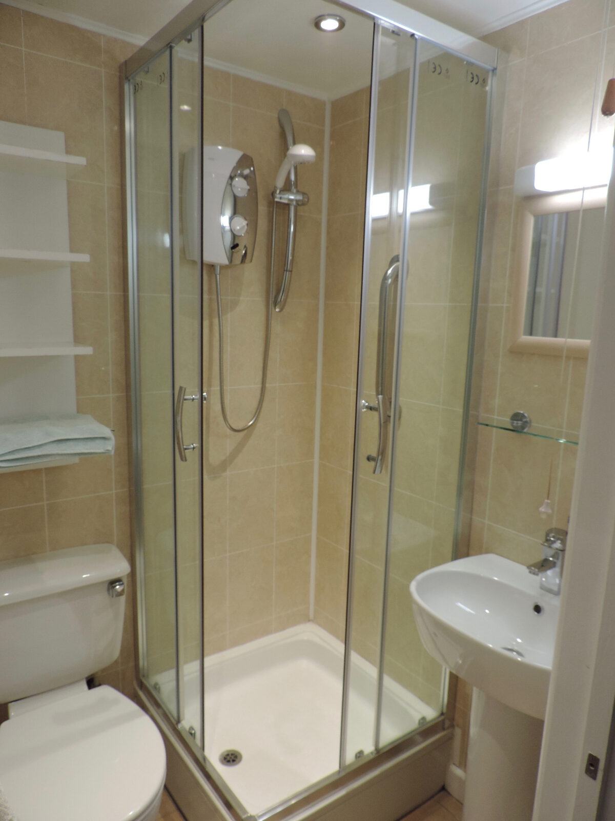 The ground-floor shower room in Geranium Cottage